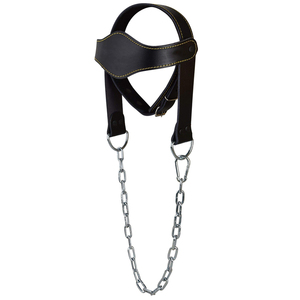 Custom Logo Color Best Quality <b>Leather</b> Head <b>Harness</b> Top Sale Fitness Equipment with Strong Steel Chain <b>Leather</b> Head <b>Harness</b> - Product Image 2