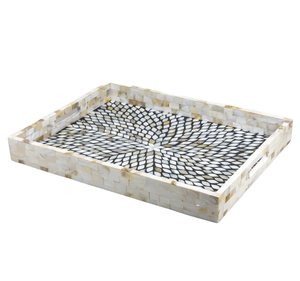 Bandeja de servicio con incrustaciones de hueso de mopa Floral de madera Natural hecha a mano de alta calidad para restaurantes caseros Hotel de India - Product Image 2