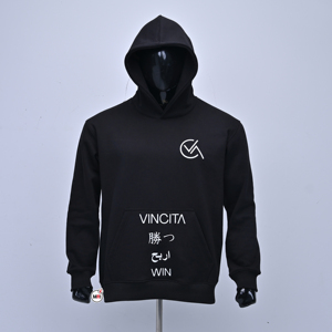 Sweat-shirt à capuche noir pour homme, best-seller, en coton tricoté, coupe classique, décontracté, pour l'automne, avec poche avant, logo imprimé, design Win - Product Image 1