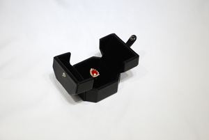 Boîte à bijoux rectangulaire en peau de mouton véritable avec double ouverture, intérieur en daim et finition haut de gamme 75x75x65mm - Product Image 6