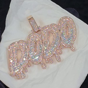 Colgante DODO con Letra Burbuja Fundida VVS1, Diamantes Cultivados en Laboratorio, Oro 18K, Plata 925, Rodio, Joyería Hip Hop para Hombre - Product Image 5