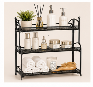 3-Tier Multi-functional Metal Spice <b>Rack</b> Organizer <b>Kitchen</b> <b>Storage</b> <b>Rack</b> & Bathroom Counter Organizer Standing Shelf - Product Image 3