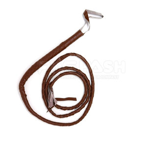 Fouet en cuir véritable, fabriqué à la main, durable, prise ferme, design flexible, parfait pour l'entraînement et la pratique en extérieur - Product Image 3