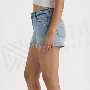 Shorts de Mezclilla Cómodos de Cintura Baja para Mujer, Personalizados, Desgastados, Casuales, a la Moda, con Estilo, para el Verano - Product Image 3