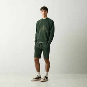 Conjunto de sudadera de cuello redondo de algodón personalizado Conjunto de sudadera y pantalones cortos de cuello redondo para hombre conjunto de 2 piezas traje de verano para hombre - Product Image 1