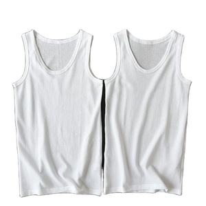 SpandexPolyester Quick-Dry Breathable Eco-Friendly Anti-shrink 160g <b>White</b> Sports Mesh Fabric Tank <b>Top</b> Men's Undershirt - Product Image 1