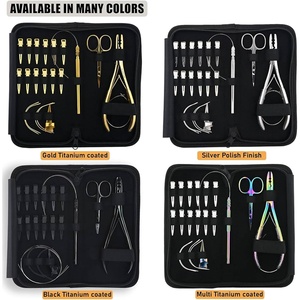 New Arrival Stainless Steel Hair Extension <b>Pliers</b> <b>Sets</b> Kit With Loop Tool Hook Needle Hair Extension <b>Pliers</b> Kit - Product Image 6