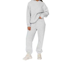 2026 Wholesale Breathable Casual Front Logo High Waist Jogger Long Sleeve Top Women Tracksuit Stretchy Everyday Activewear Set - Product Image 1