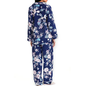 Pijamas con Logotipo Personalizado para Mujer, Conjunto de Ropa de Dormir, Estampado Floral, Algodón Transpirable, Ropa de Dormir Femenina - Product Image 4