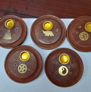 Porte-encens élégant en bois peint, fait main, pour la maison, les fêtes, les temples, l'aromathérapie et la méditation - Product Image 5