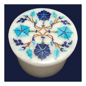 Caja de incrustaciones de mármol de diseño hecho a mano muy hermosa con material de nácar uso para decoración del hogar artículo de embalaje de regalo - Product Image 5