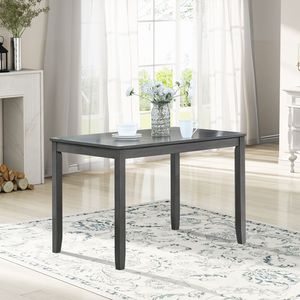 <b>Small</b> Space 4-Person Rectangular Dining <b>Table</b> Gray Wooden <b>Kitchen</b> <b>Table</b> <b>for</b> Optimal Space Usage ONLY <b>TABLE</b> - Product Image 1