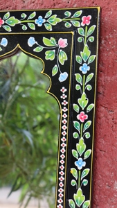 Espejo de pared Floral de madera pintado a mano colgante decoración del hogar para Diwali cumpleaños aniversario Pascua para regalos de boda - Product Image 4