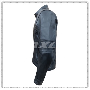 BM Men/Women's Sidepod AIR Cowhide Leather Classic Street Style Urban Roadster Moto <b>Cafe</b> <b>Racer</b> Biker <b>Jacket</b> For Riding/Racing CE - Product Image 3