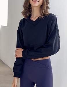 Sudadera Corta con Capucha para Mujer, Estilo Invernal de Moda, con Cuello Alto y Logotipo Frontal, MOQ Bajo, Diseño Liso, Moderno y Popular - Product Image 2