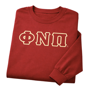 Maglietta a Maniche Lunghe con 3 Lettere Kappa Alpha Psi Phi Nu Pi, Abbigliamento per Fraternità Greca Krimson con Design Classico, Comfort e Stile Premium - Product Image 6