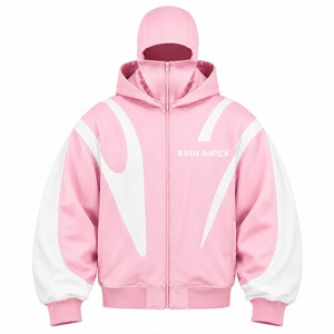 Sweat à capuche unisexe en molleton respirant surdimensionné avec double capuche et fermeture éclair, personnalisable avec logo, en coton épais, style streetwear, vente en gros - Product Image 1