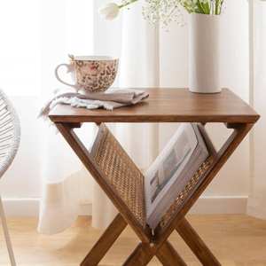 วานดานา ไลรา นิมบัสชั้นวางนิตยสารไม้มะม่วงและหวาย - Product Image 2