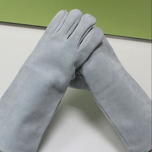 Top quality <b>Long</b> Cuff Leather Heat Resistant Leather Bbq Work <b>Gloves</b> Leather Oven Welding <b>Gloves</b> made pakistan - Product Image 5
