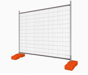 Clôture temporaire robuste avec base et pince pour le contrôle des foules sur les chantiers de construction - Product Image 1