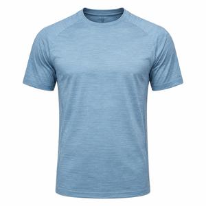 T-shirt Homme Bleu Clair à Manches Courtes Col Rond Coupe Classique Séchage Rapide Tricoté 100% Polyester Style Décontracté Sportif 180g – Meilleure Vente - Product Image 1