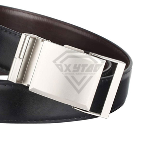 Ceintures en cuir véritable pour hommes, fabrication sur mesure, vente en gros, boucle automatique de luxe, ceintures à cliquet, ceintures de costume noires - Product Image 6