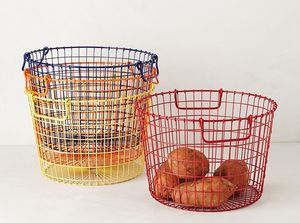 Colorful Metal Wire Storage <b>Baskets</b> Geometric <b>Stackable</b> Design Multi Purpose Neatening Organizers - Product Image 6