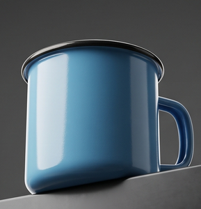 OEM Iron Enamel Mug Blank Solid Light Blue Metal Coffee Cup Wholesale Factory Direct Distribution Network Global Sourcing - Product Image 3