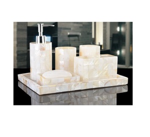 Juego de accesorios de baño antiguos de nácar, hechos a mano, decoración vintage para tocador, colección de lujo premium para el hogar y hoteles - Product Image 4