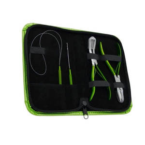 Kit de Herramientas para Extensiones de Cabello, Alicates Metálicos, Agujas, Alambre, Mango Verde, Juego Profesional para Instalación y Remoción de Extensiones de Cabello - Product Image 2