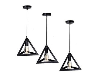 Lámpara Colgante Moderna de Techo con Forma de Triángulo Negro, Lámpara Geométrica para Sala de Estar, Comedor, Decoración de Cafetería - Product Image 1