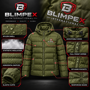 Chaqueta Acolchada Ligera con Capucha para Hombre, Personalizable OEM, Abrigo de Invierno Aislante y Plegable, Marca Privada, Directo de Fábrica, Blimpex INT - Product Image 5
