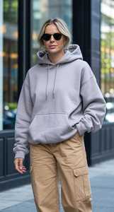 ONETEN APPARELS Women's Navy Blue <b>Cropped</b> Hoodie Wide Leg <b>Joggers</b> Set Full Sleeve Print Streetwear Tracksuit Loose Fit Stretchy - Product Image 4