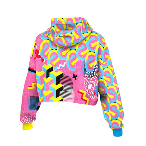 Sudadera Corta Personalizada para Mujer, 280 GSM, Transpirable, de Secado Rápido, con Estampado por Transferencia de Calor, Poliéster/Algodón - Product Image 3