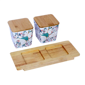 Handcrafted Wooden Food Storage Box With Airtight Lids Square Shape Minimalist Design For Kitchen <b>Spice</b> Storage Stackable <b>Tray</b> - Product Image 3