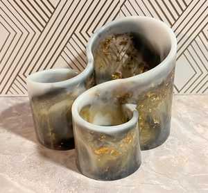 ชุดห้องน้ำเรซิ่นทำมือคุณภาพสูง รักษ์โลก ทาสีด้วยมือ ตกแต่งด้วยทองคำเปลว  ปรับแต่งสีได้ตามต้องการ จาก TIMELESS CRAFT - Product Image 6