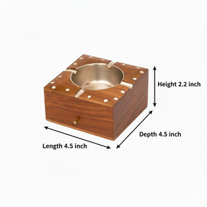 Cenicero de Madera con Cajón para Cigarrillos, Cenicero Decorativo de Madera para Mesa, para Hogar, Oficina, Bar, Restaurante - Product Image 3