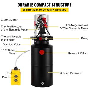 Nuova Unità Idraulica a Doppio Effetto 12V DC con Serbatoio in Acciaio da 8 Quarti per Rimorchi Ribaltabili e Sollevatori Auto - Product Image 5