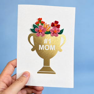 Tarjeta de Quilling Personalizada Premium para el Día de la Madre, la Mejor Tarjeta de Felicitación Hecha a Mano con Estampado en Lámina Dorada, Venta al Por Mayor Directa de Fábrica OEM ODM - Product Image 5