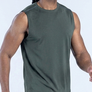 เสื้อยืดออกกำลังกายแขนกุดผู้ชาย เสื้อยืดวิ่งตาข่ายระบายอากาศ เสื้อกีฬาแห้งเร็ว ขายส่งชุดกีฬาผู้ชาย รับสกรีนโลโก้ - Product Image 3