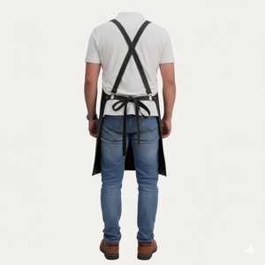 High Quality Handmade Leather <b>Apron</b> for BBQ Grill <b>Kitchen</b> Custom Logo Bulk Supplier Factory Direct LPN-0223 - Product Image 4
