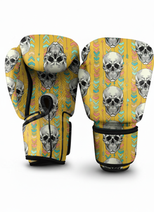 Guantes de Boxeo con Diseño de Calavera Serigrafiados al por Mayor, Guantes Profesionales para Entrenamiento de Muay Thai, MMA, Sparring, Fitness y Gimnasio - Product Image 4