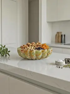 Cuenco de piedra hecho a mano, ónix natural, centro de mesa decorativo, accesorio de mármol artesanal pulido de alta calidad, precio de mayoreo. - Product Image 4