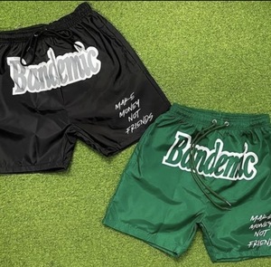 Pantalones Cortos de Lana Personalizados para Hombre, con Logotipo Frontal Grande, Colores Sólidos, Estilo Casual Urbano, con Cordón Ajustable, Antiarrugas, OEM ODM - Product Image 2