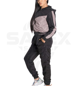 Custom Two Piece Windbreaker Short Jacket <b>Crop</b> Set Patchwork <b>Zip</b> <b>up</b> Nylon Polyester Streetwear Tracksuit Men Windbreaker Set - Product Image 3
