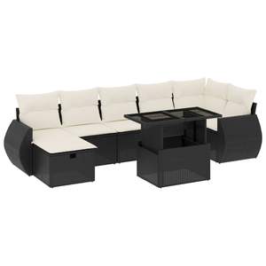 Conjunto de Sofás de Jardín en Blanco Crema y Negro - Product Image 2
