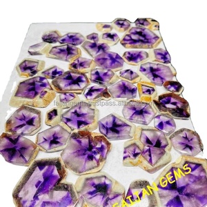Nouvelle arrivée de haute qualité naturelle étoile améthyste tranche cristal fait à la main pierre précieuse en vrac pour la fabrication de bijoux à bas prix - Product Image 1