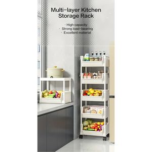 Scaffalature multistrato a 5 livelli in plastica con carrello utilitario semplice Design moderno per ufficio soggiorno Garage-spazio di archiviazione - Product Image 6