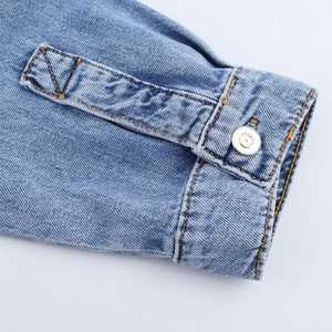 Za Mujer Ropa Bolsillo Corto Denim Mujer Camisa Manga Larga Más Jeans Traje 2026 - Product Image 4