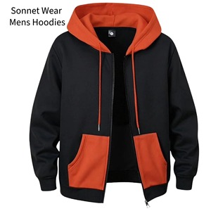 Sweat à capuche zippé pour homme, manches longues, poches, 100% coton, imprimé numérique, collection printemps - Product Image 3